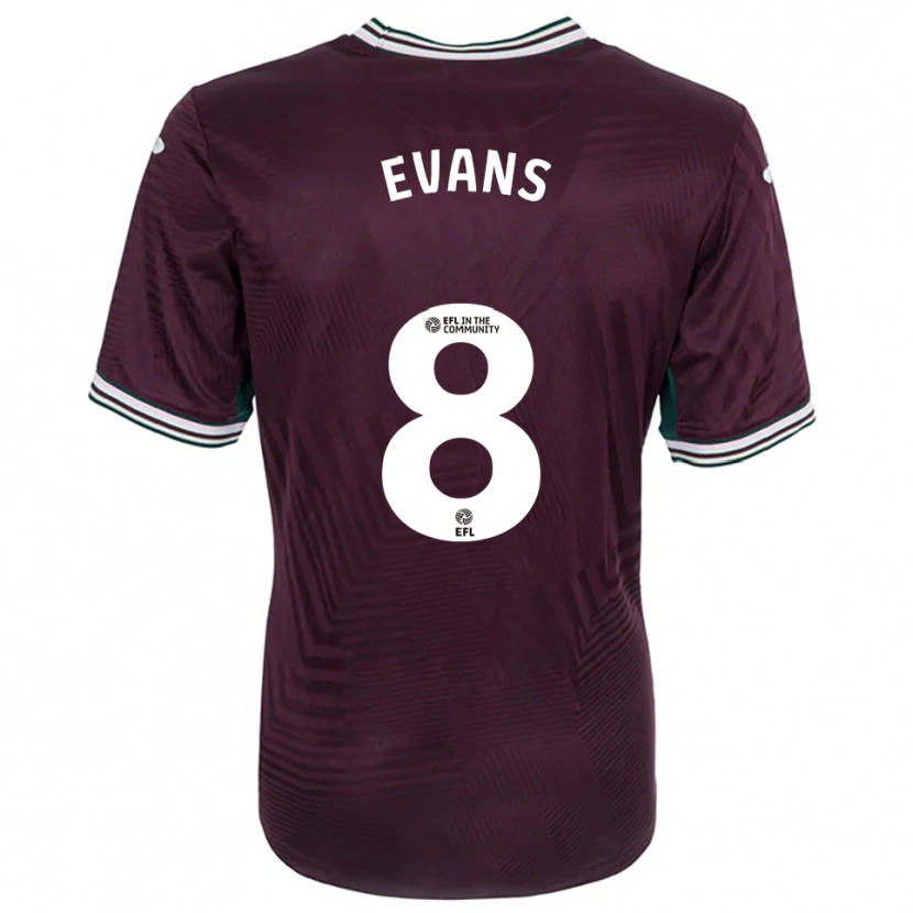 Danxen Mulher Camisola Bobo Evans #8 Ferrugem Vermelho Branco Alternativa 2025/26 Camisa