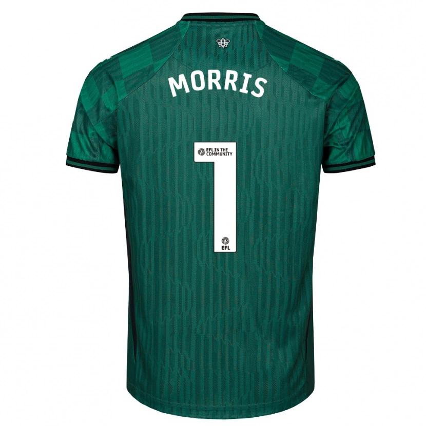 Danxen Mulher Camisola Sam Morris #1 Verde Preto Alternativa 2025/26 Camisa