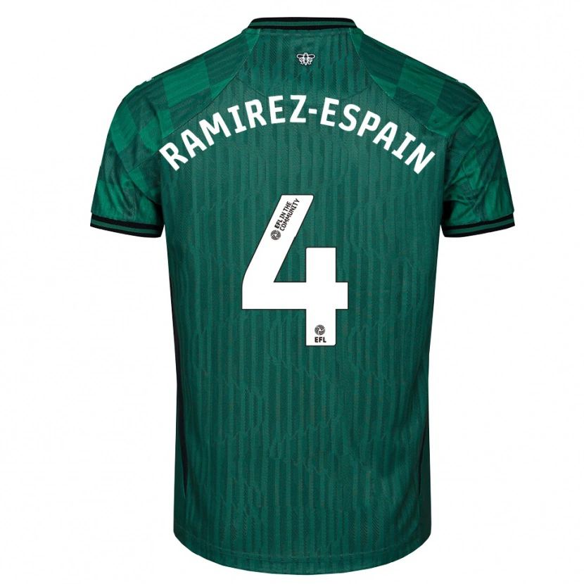 Danxen Mulher Camisola Leo Ramirez-Espain #4 Verde Preto Alternativa 2025/26 Camisa