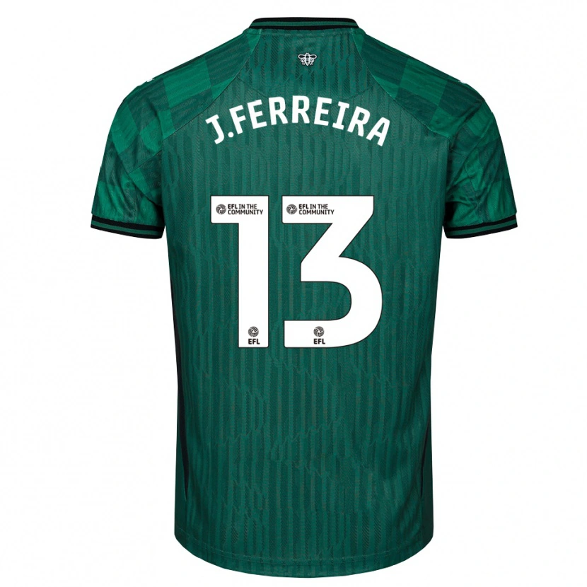 Danxen Mulher Camisola João Ferreira #13 Verde Preto Alternativa 2025/26 Camisa