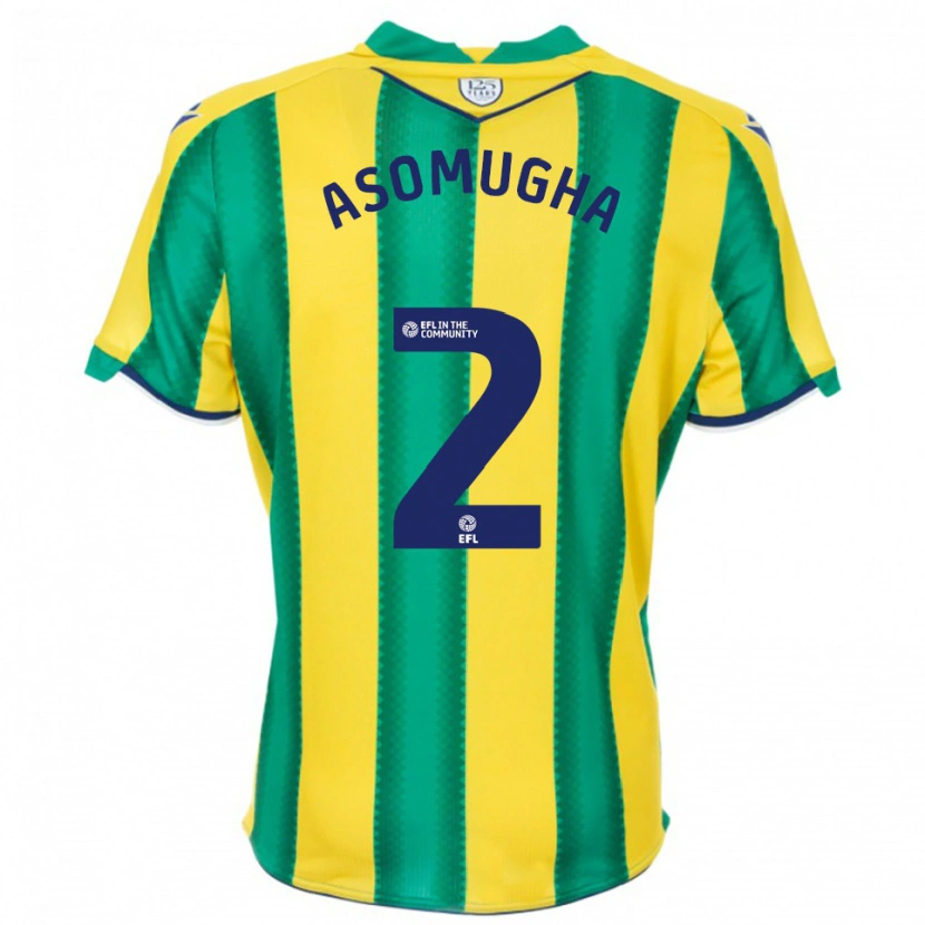 Danxen Mulher Camisola Joel Asomugha #2 Amarelo Verde Alternativa 2025/26 Camisa