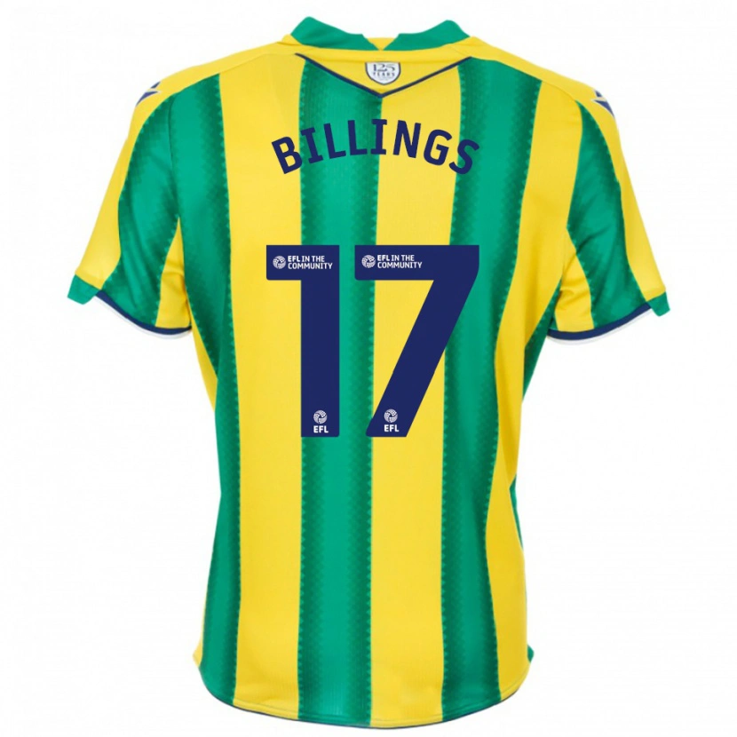 Danxen Mulher Camisola Frazer Billings #17 Amarelo Verde Alternativa 2025/26 Camisa