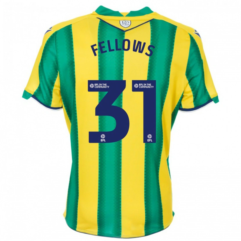 Danxen Mulher Camisola Tom Fellows #31 Amarelo Verde Alternativa 2025/26 Camisa
