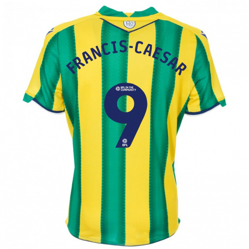 Danxen Mulher Camisola Jaiden Francis-Caesar #9 Amarelo Verde Alternativa 2025/26 Camisa