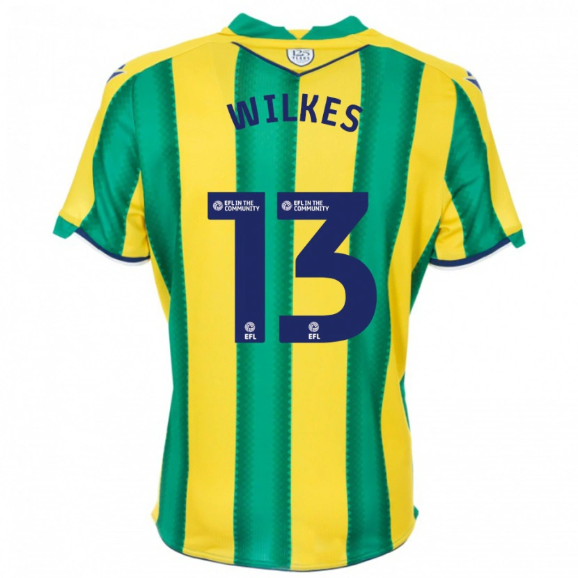 Danxen Mulher Camisola Liam Wilkes #13 Amarelo Verde Alternativa 2025/26 Camisa