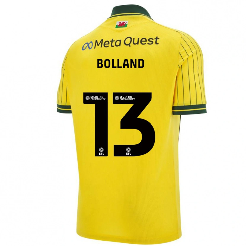Danxen Mulher Camisola Charlotte Bolland #13 Amarelo Verde Alternativa 2025/26 Camisa