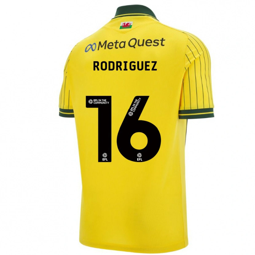 Danxen Mulher Camisola Jay Rodríguez #16 Amarelo Verde Alternativa 2025/26 Camisa