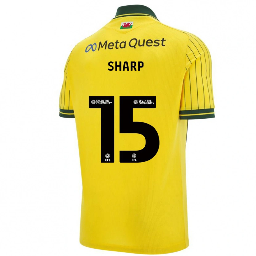 Danxen Mulher Camisola Katie Sharp #15 Amarelo Verde Alternativa 2025/26 Camisa