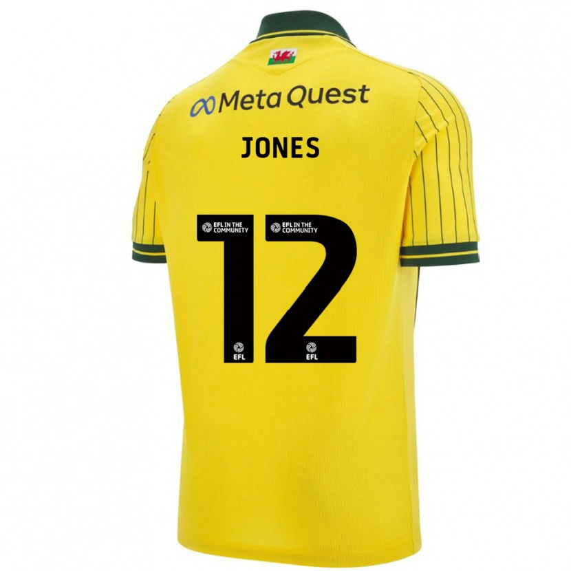 Danxen Mulher Camisola Carra Jones #12 Amarelo Verde Alternativa 2025/26 Camisa