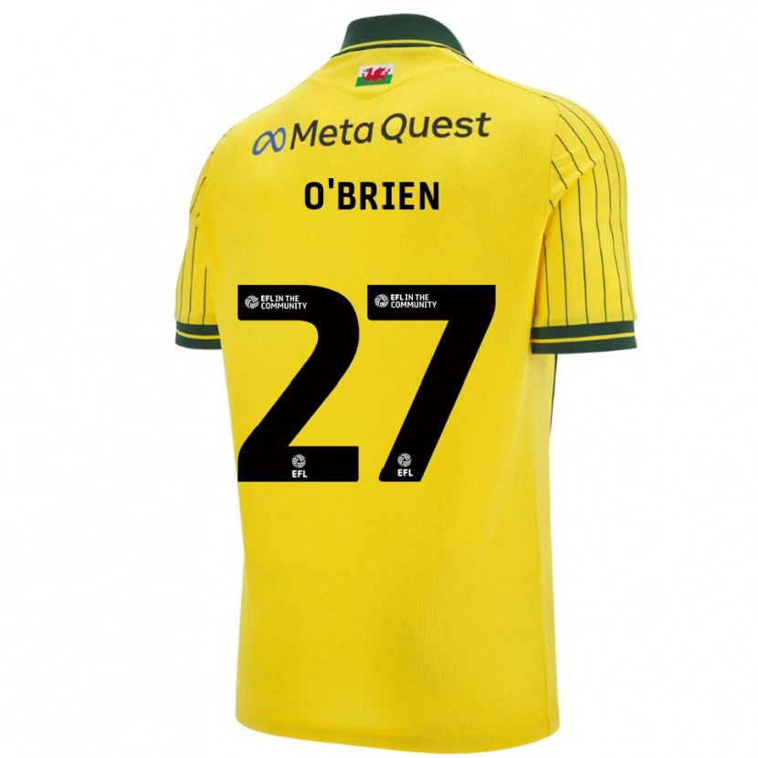 Danxen Mulher Camisola Lewis O'brien #27 Amarelo Verde Alternativa 2025/26 Camisa
