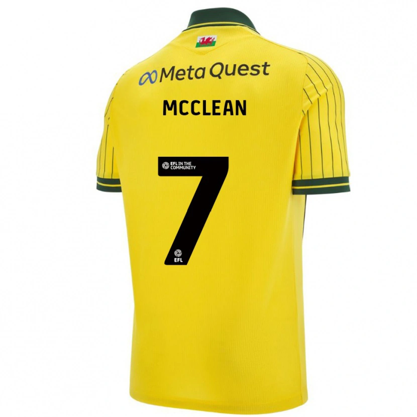 Danxen Mulher Camisola James Mcclean #7 Amarelo Verde Alternativa 2025/26 Camisa