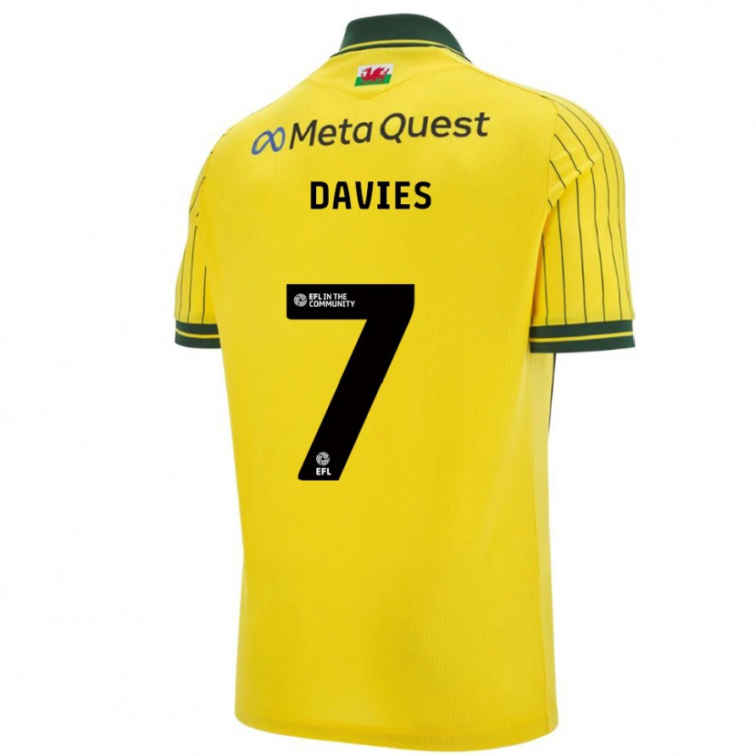 Danxen Mulher Camisola Jordan Davies #7 Amarelo Verde Alternativa 2025/26 Camisa