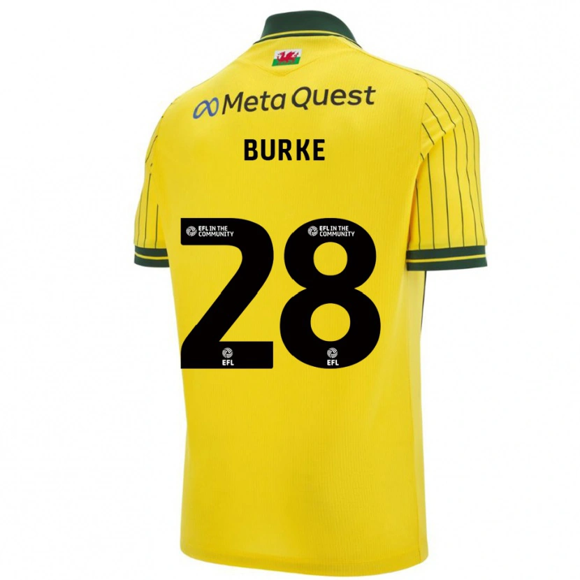 Danxen Mulher Camisola Leah Burke #28 Amarelo Verde Alternativa 2025/26 Camisa