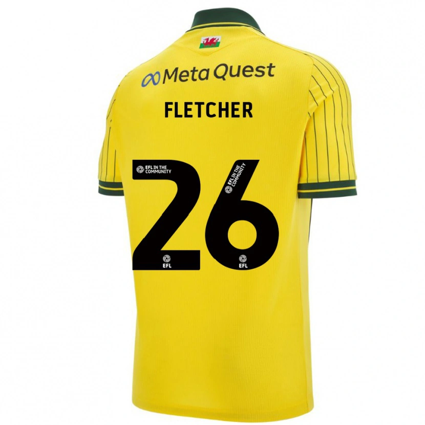 Danxen Mulher Camisola Steven Fletcher #26 Amarelo Verde Alternativa 2025/26 Camisa