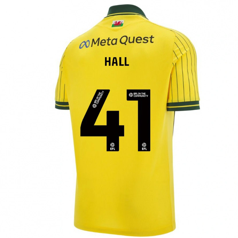 Danxen Mulher Camisola Liam Hall #41 Amarelo Verde Alternativa 2025/26 Camisa