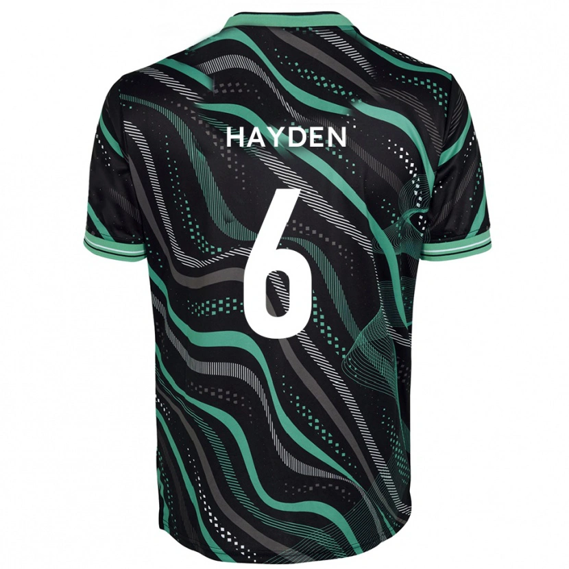 Danxen Mulher Camisola Aaron Hayden #6 Preto Verde Alternativa 2025/26 Camisa