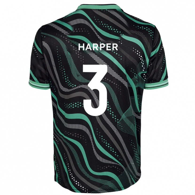 Danxen Mulher Camisola Cameron Harper #3 Preto Verde Alternativa 2025/26 Camisa