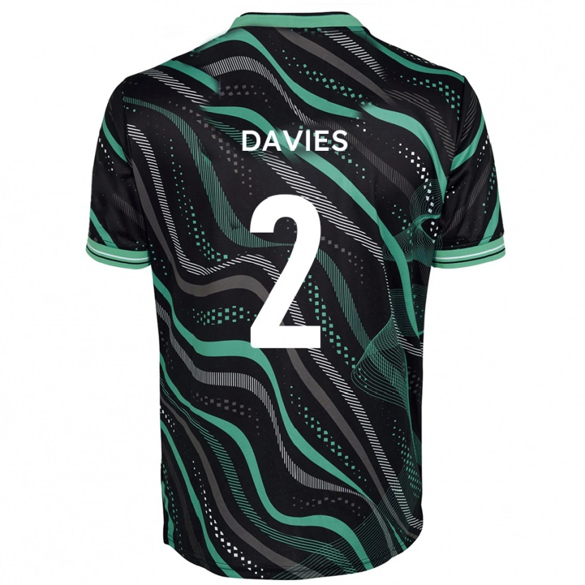 Danxen Mulher Camisola Archie Davies #2 Preto Verde Alternativa 2025/26 Camisa