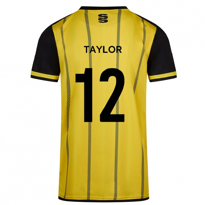 Danxen Mulher Camisola Max Taylor #12 Amarelo Preto Alternativa 2025/26 Camisa