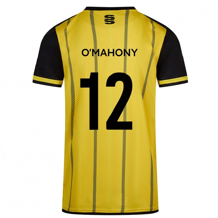 Danxen Mulher Camisola Orlaith O'mahony #12 Amarelo Preto Alternativa 2025/26 Camisa