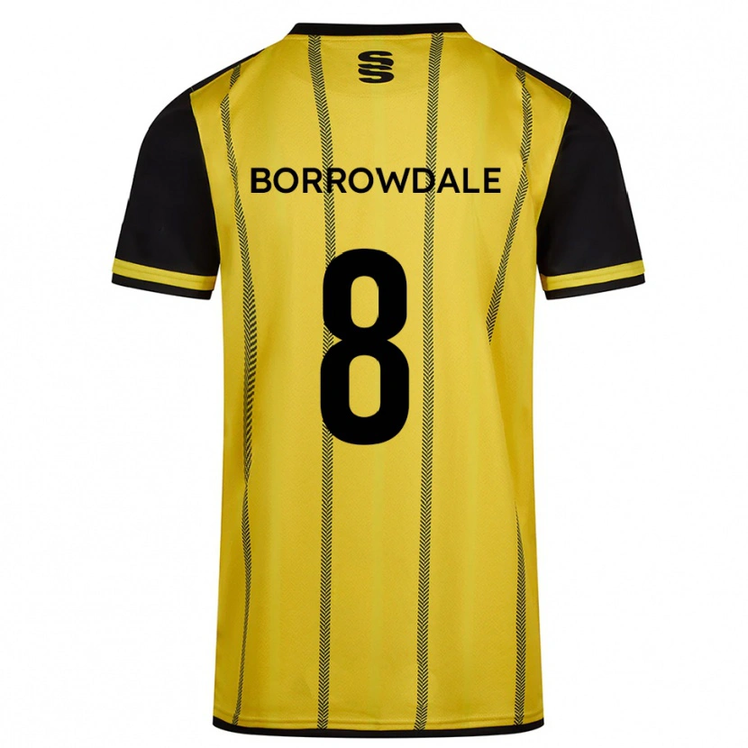 Danxen Mulher Camisola Imogen Borrowdale #8 Amarelo Preto Alternativa 2025/26 Camisa