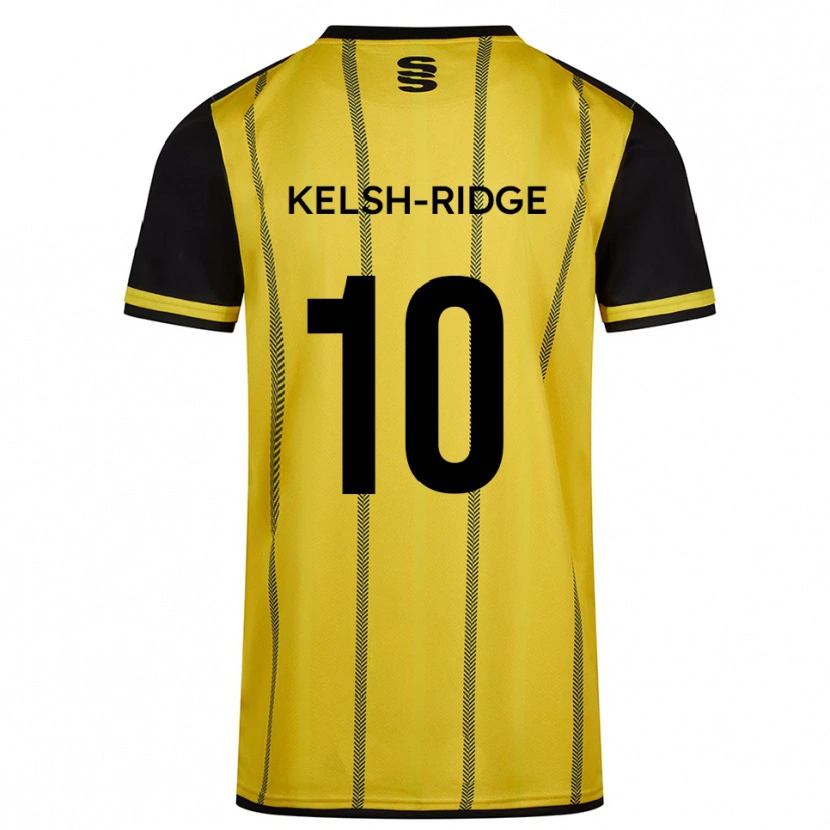 Danxen Mulher Camisola Hollie Kelsh-Ridge #10 Amarelo Preto Alternativa 2025/26 Camisa