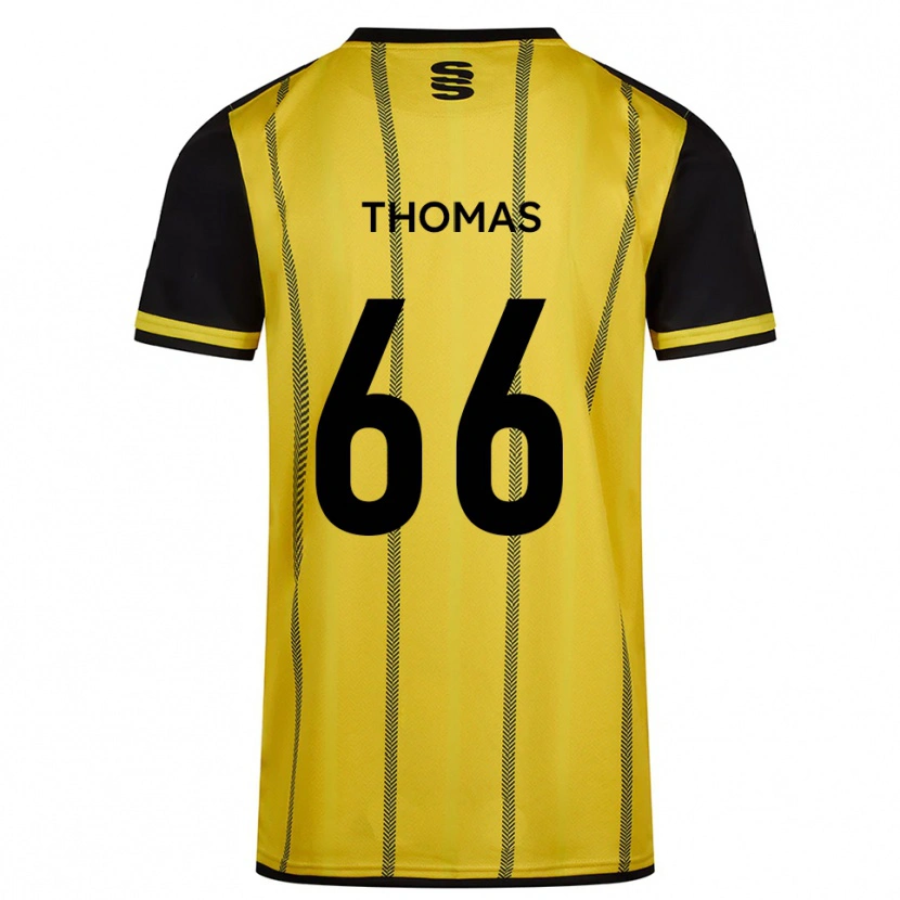 Danxen Mulher Camisola Luca Thomas #66 Amarelo Preto Alternativa 2025/26 Camisa
