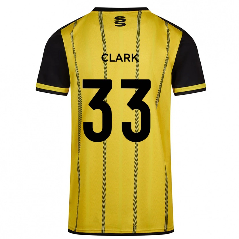 Danxen Mulher Camisola Charlie Clark #33 Amarelo Preto Alternativa 2025/26 Camisa