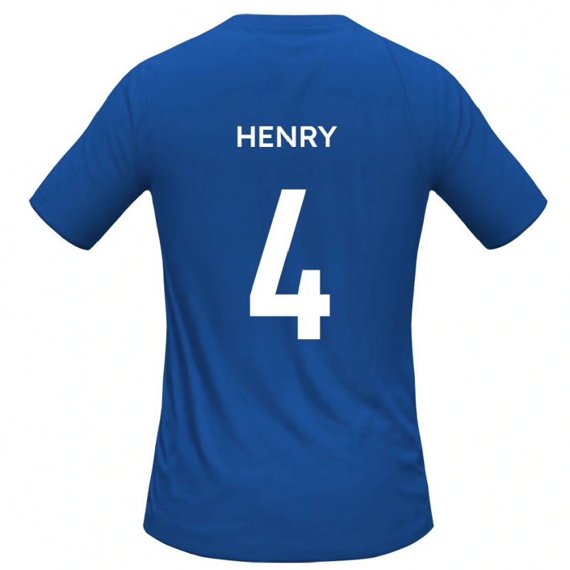 Danxen Mulher Camisola Aaron Henry #4 Azul Celeste Alternativa 2025/26 Camisa