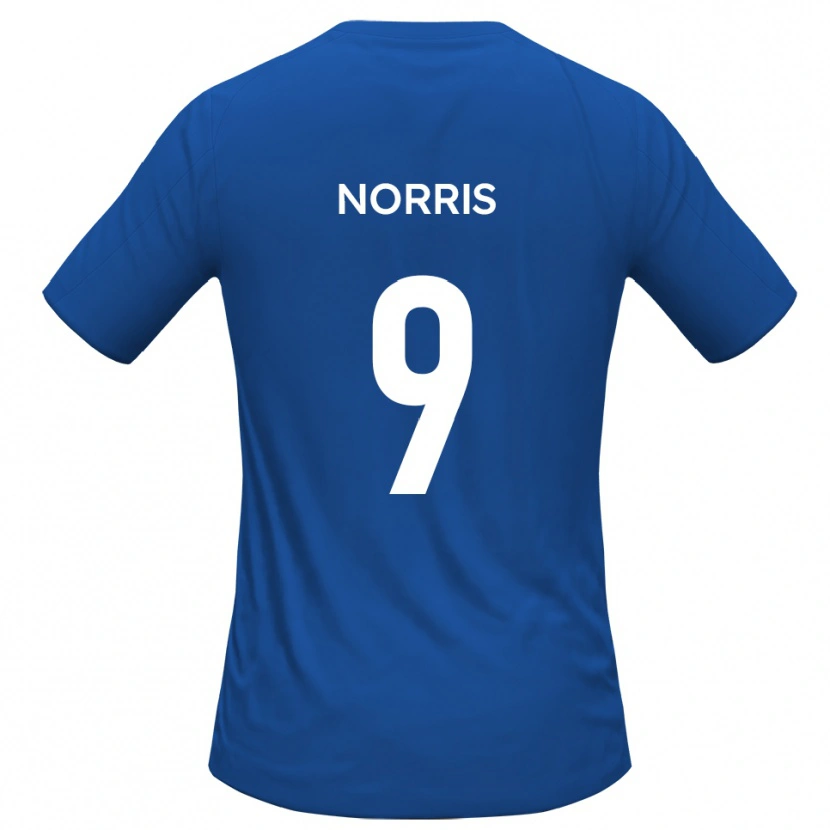 Danxen Mulher Camisola Luke Norris #9 Azul Celeste Alternativa 2025/26 Camisa
