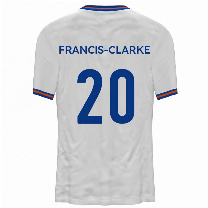 Danxen Mulher Camisola Aidan Francis-Clarke #20 Branco Azul Alternativa 2025/26 Camisa