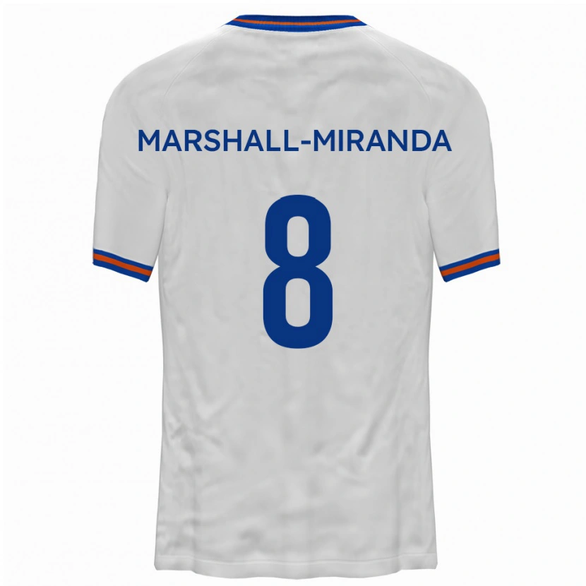 Danxen Mulher Camisola Marley Marshall-Miranda #8 Branco Azul Alternativa 2025/26 Camisa