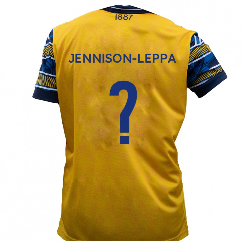 Danxen Mulher Camisola Joel Jennison-Leppa #0 Amarelo Preto Alternativa 2025/26 Camisa