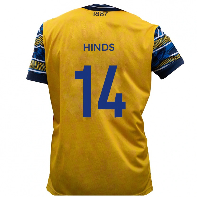 Danxen Mulher Camisola Tariq Hinds #14 Amarelo Preto Alternativa 2025/26 Camisa