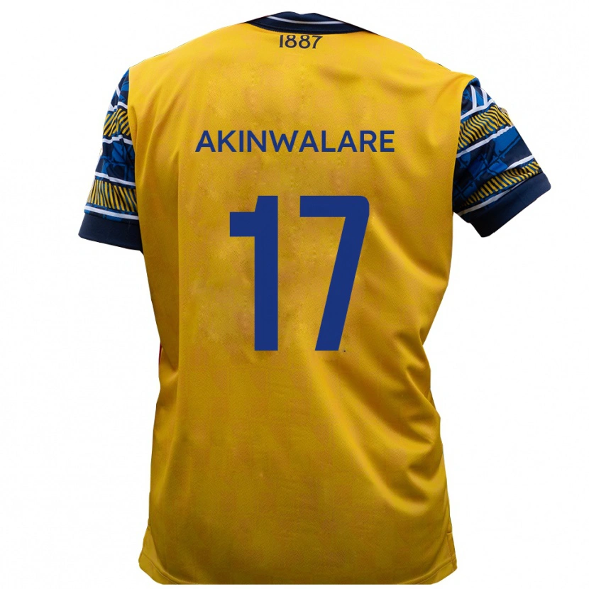 Danxen Mulher Camisola Seyi Akinwalare #17 Amarelo Preto Alternativa 2025/26 Camisa