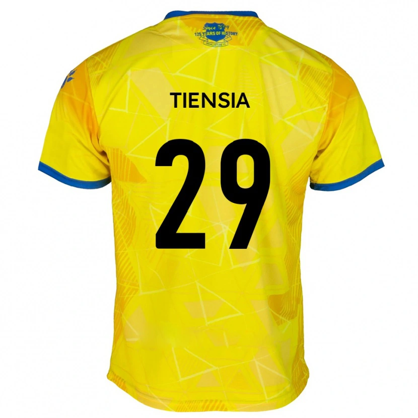 Danxen Mulher Camisola Junior Tiensia #29 Amarelo Azul Alternativa 2025/26 Camisa