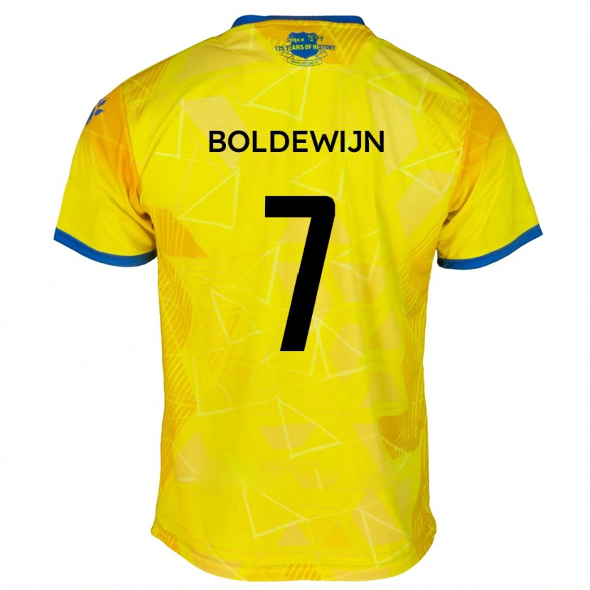 Danxen Mulher Camisola Enzio Boldewijn #7 Amarelo Azul Alternativa 2025/26 Camisa