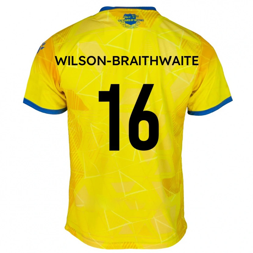 Danxen Mulher Camisola Makai Wilson-Braithwaite #16 Amarelo Azul Alternativa 2025/26 Camisa