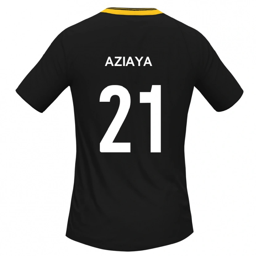 Danxen Mulher Camisola David Aziaya #21 Preto Amarelo Alternativa 2025/26 Camisa