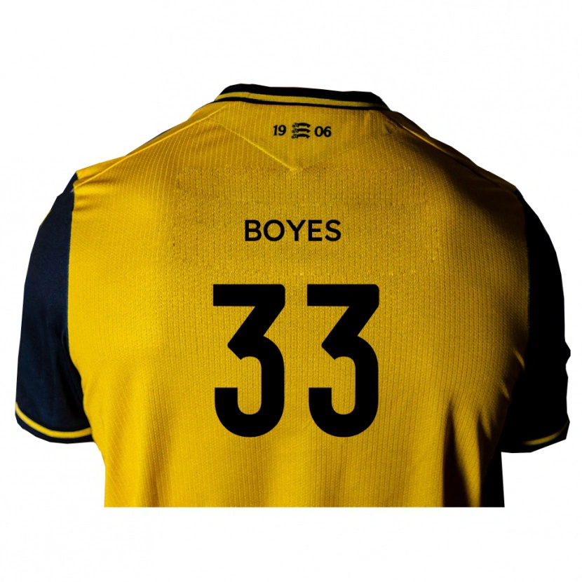 Danxen Mulher Camisola Harry Boyes #33 Amarelo Preto Alternativa 2025/26 Camisa