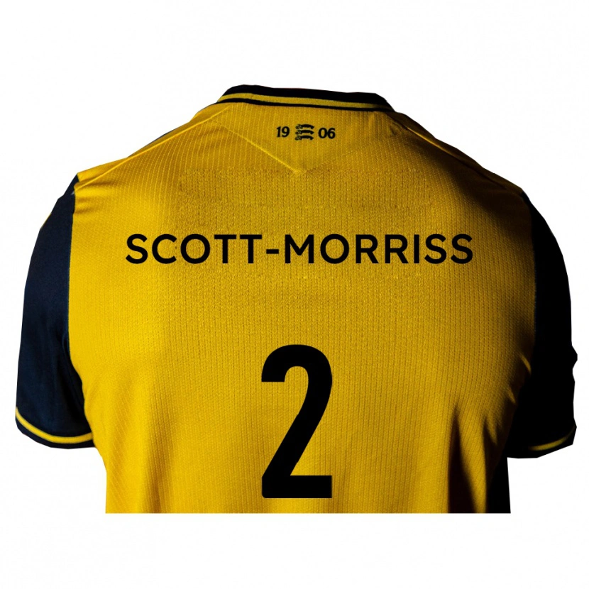 Danxen Mulher Camisola Gus Scott-Morriss #2 Amarelo Preto Alternativa 2025/26 Camisa