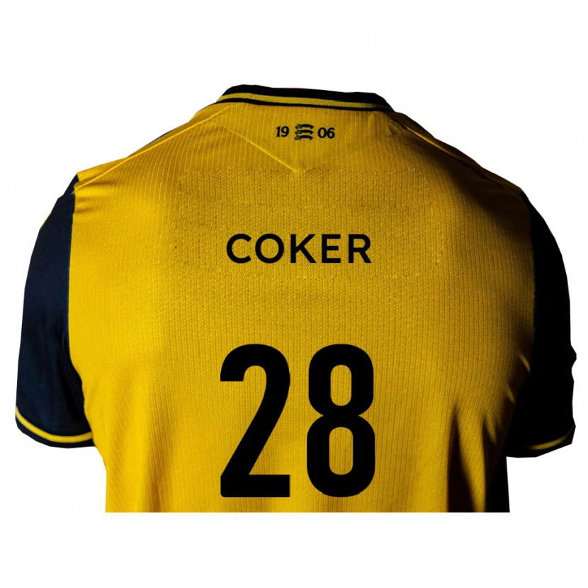Danxen Mulher Camisola Oliver Coker #28 Amarelo Preto Alternativa 2025/26 Camisa