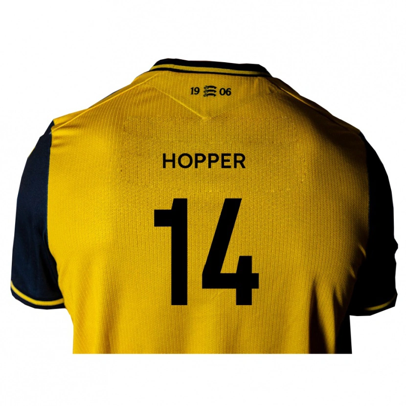 Danxen Mulher Camisola Tom Hopper #14 Amarelo Preto Alternativa 2025/26 Camisa