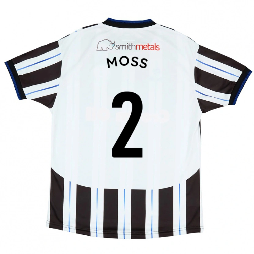 Danxen Mulher Camisola Dan Moss #2 Branco Preto Alternativa 2025/26 Camisa
