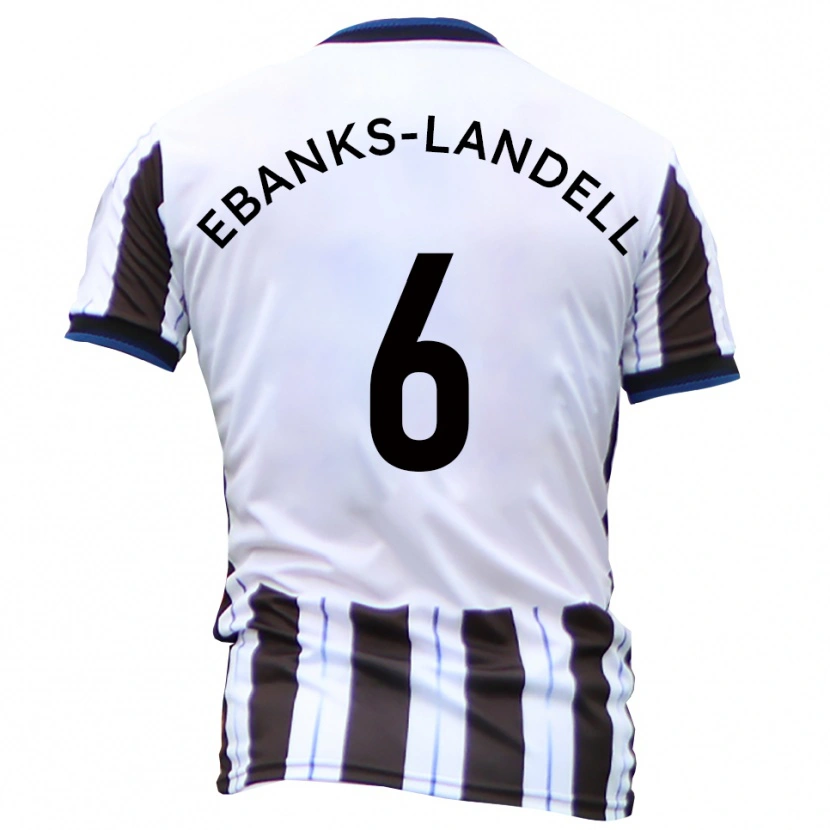 Danxen Mulher Camisola Ethan Ebanks-Landell #6 Branco Preto Alternativa 2025/26 Camisa