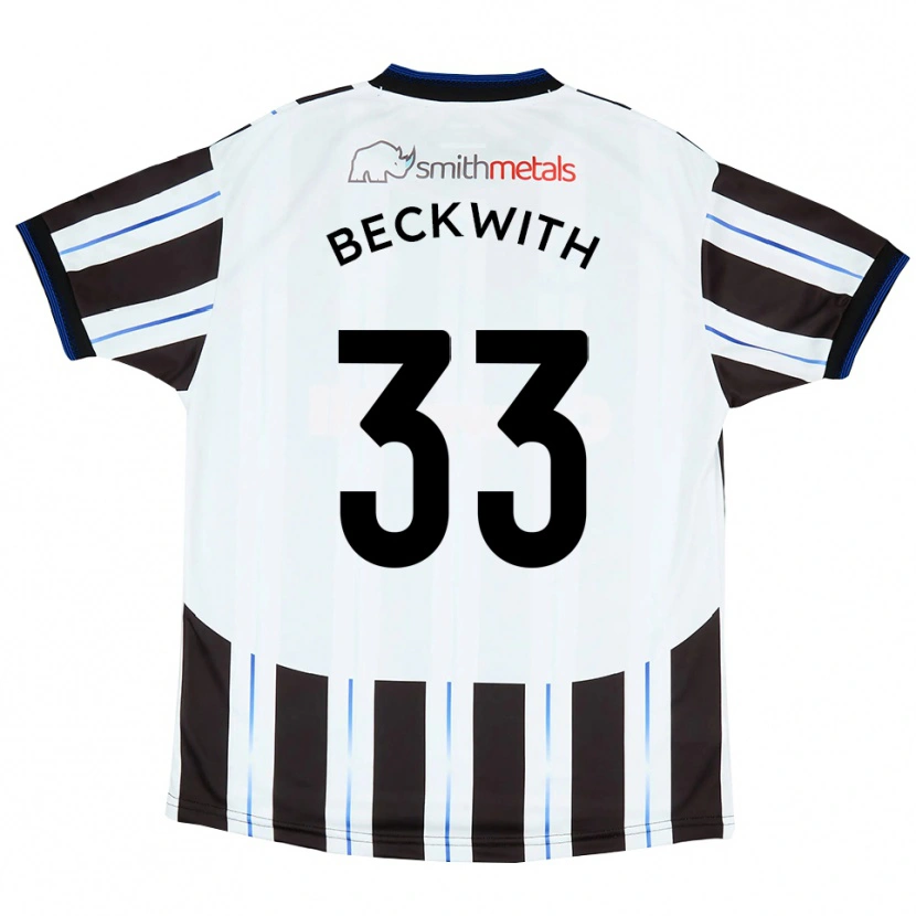 Danxen Mulher Camisola Sam Beckwith #33 Branco Preto Alternativa 2025/26 Camisa