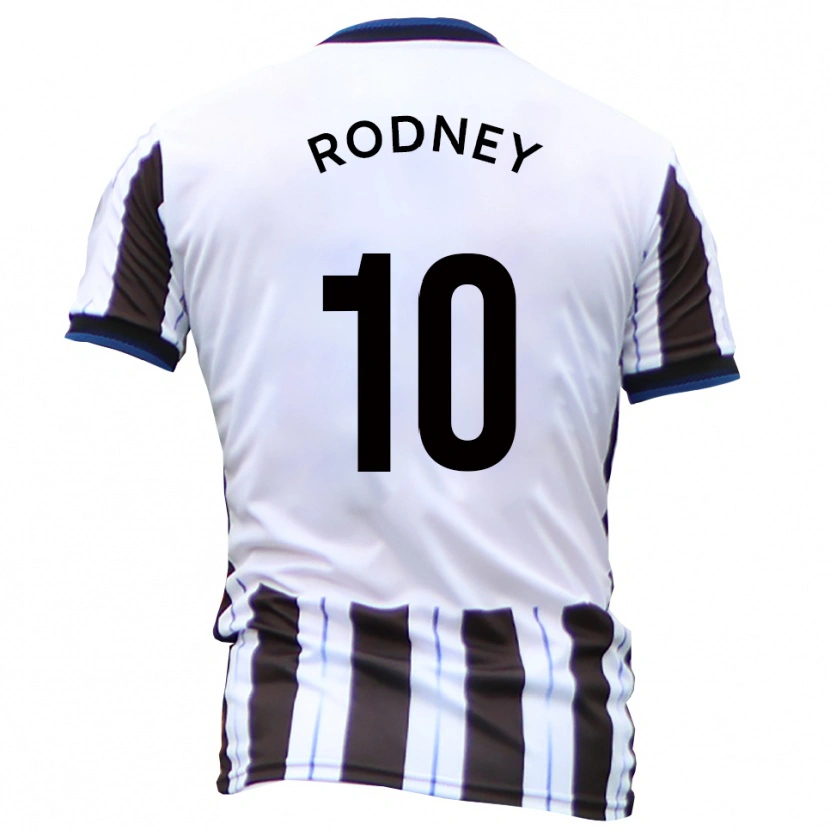 Danxen Mulher Camisola Devante Rodney #10 Branco Preto Alternativa 2025/26 Camisa