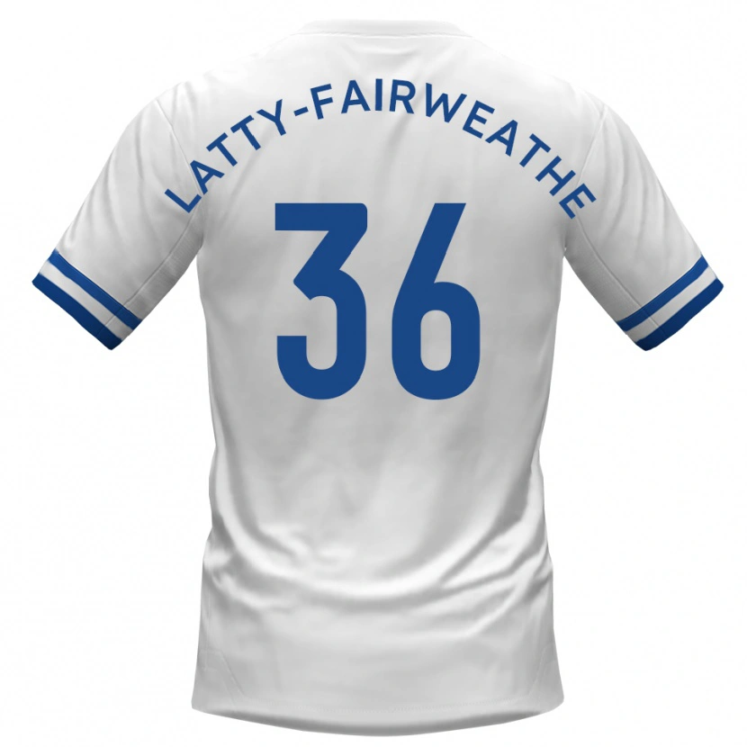 Danxen Mulher Camisola Thierry Latty-Fairweather #36 Branco Azul Alternativa 2025/26 Camisa