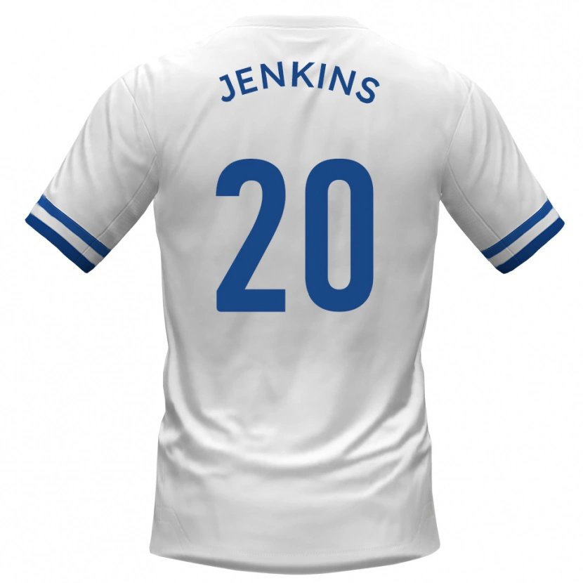 Danxen Mulher Camisola Jack Jenkins #20 Branco Azul Alternativa 2025/26 Camisa