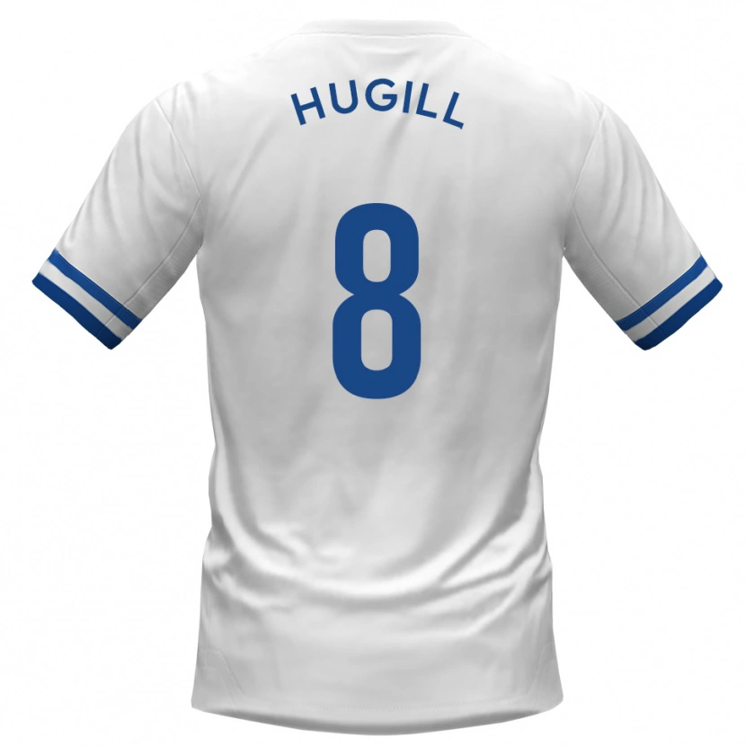 Danxen Mulher Camisola Will Hugill #8 Branco Azul Alternativa 2025/26 Camisa